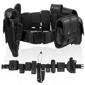 7623 10 In 1 Black Utility Belt Tactical Police Security Belts With Pouch
